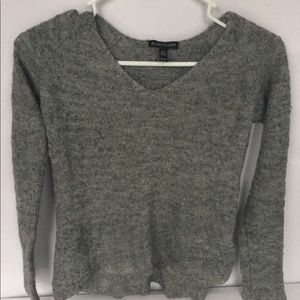 Grey Eileen Fisher Sweater Knitted XS VNeck Marled